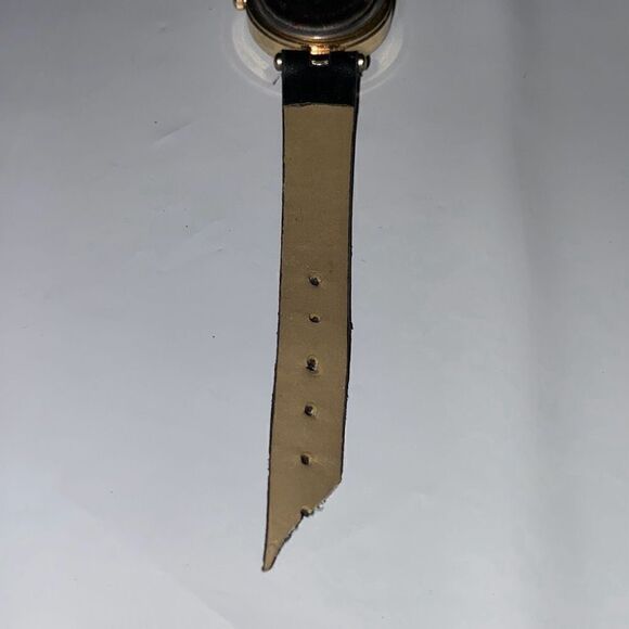 Jessica Carlyle Women's Gold Tone Black Band Cat Rhinestone Bezel Quartz Watch - Picture 10 of 12